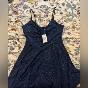 Sparkly blue short dress
